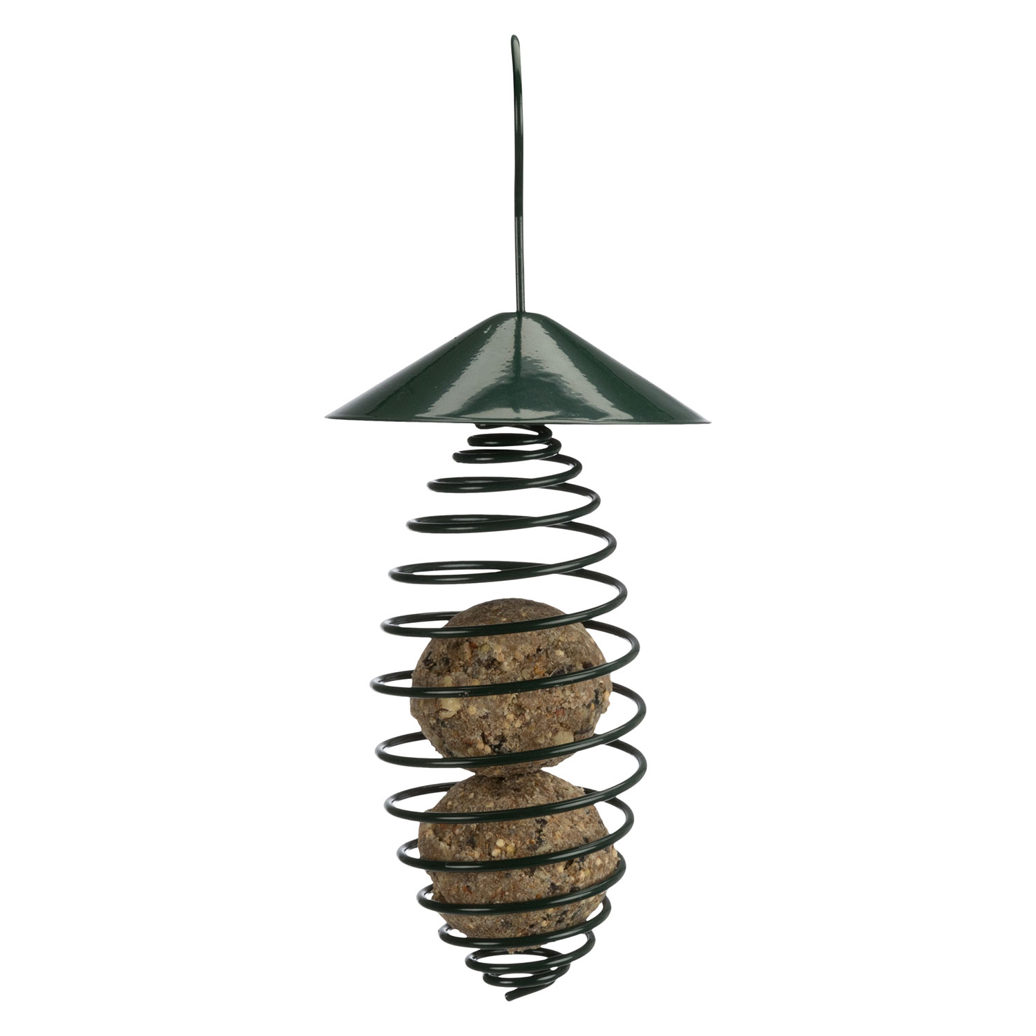 Comedero para Bolas de Grasa con tejado, 10 × 25 cm