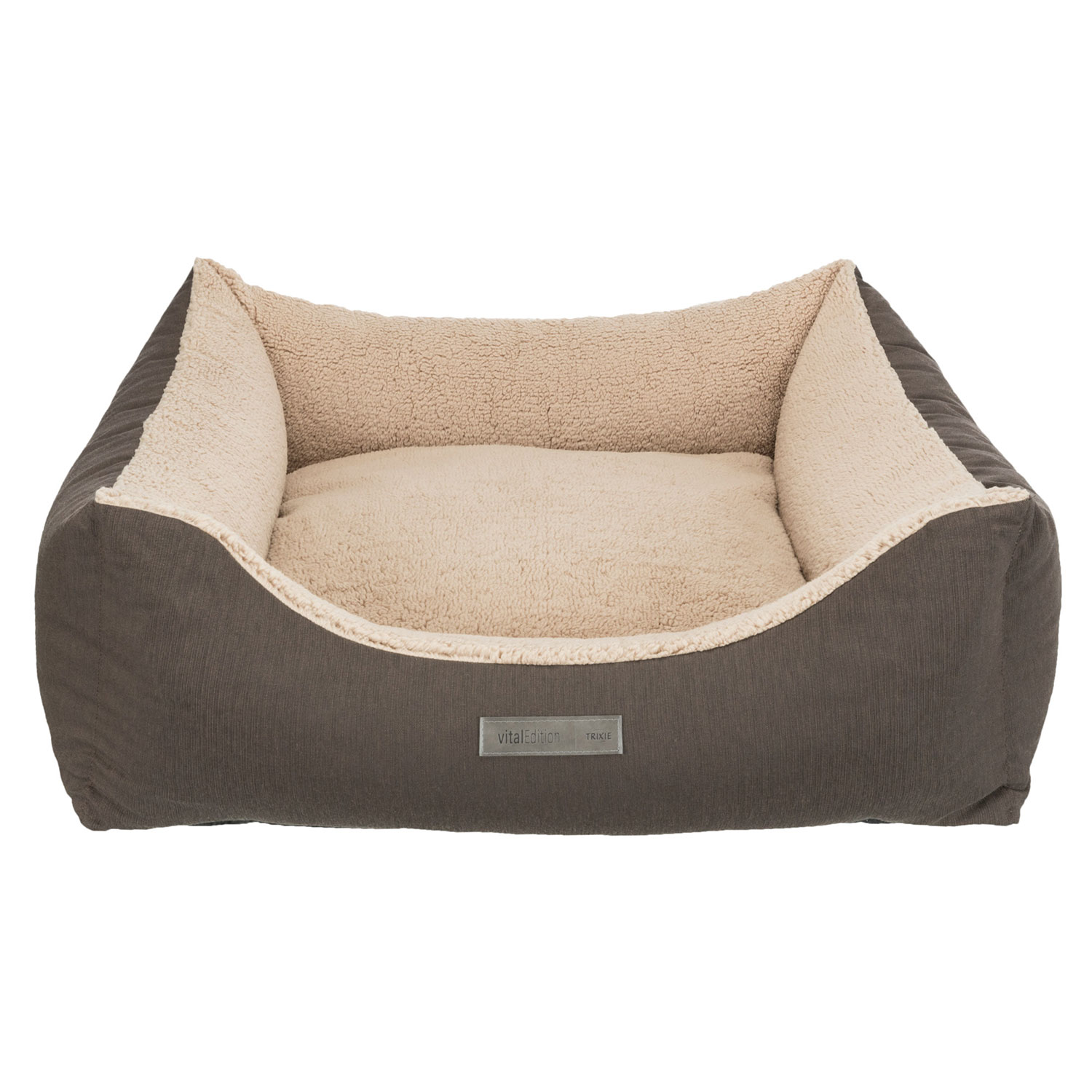 Cama Vital Bendson, 70 × 60 cm, marrón oscuro/beige