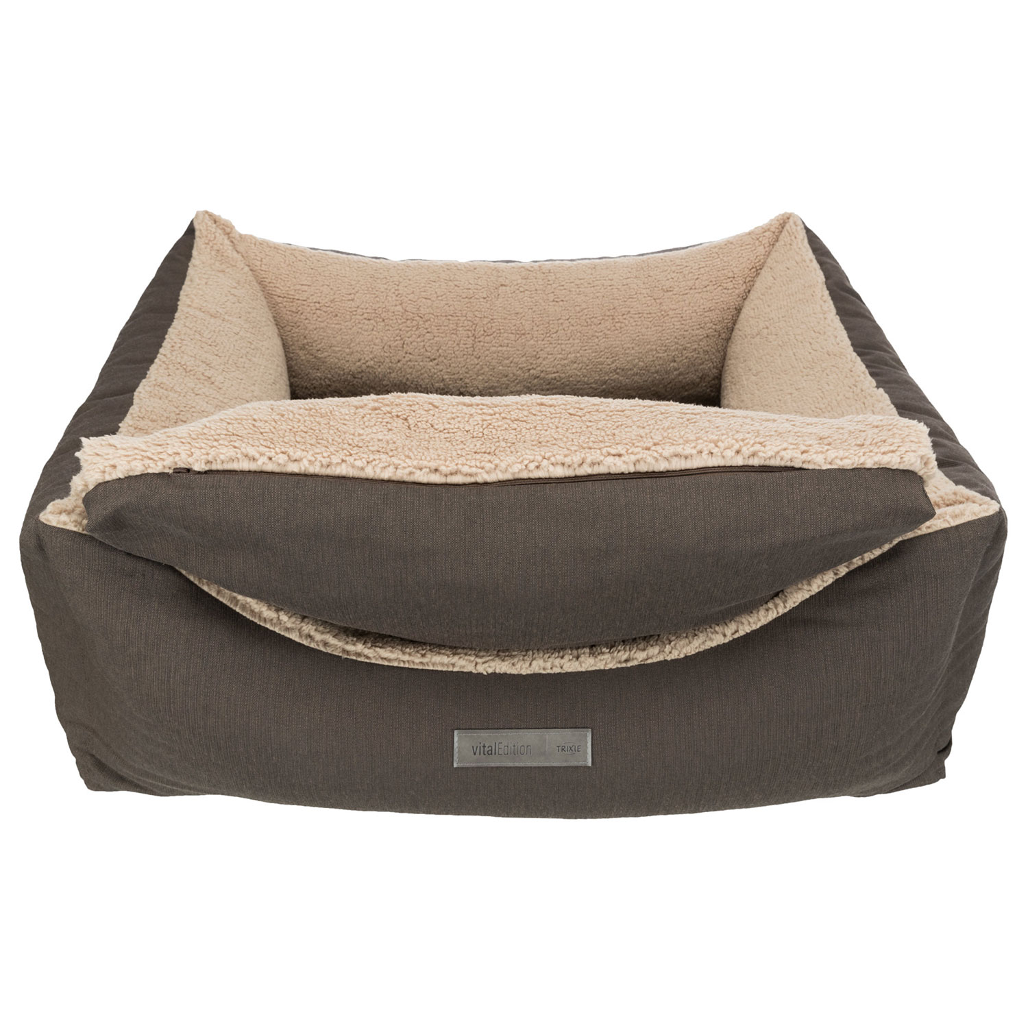 Cama Vital Bendson, 70 × 60 cm, marrón oscuro/beige