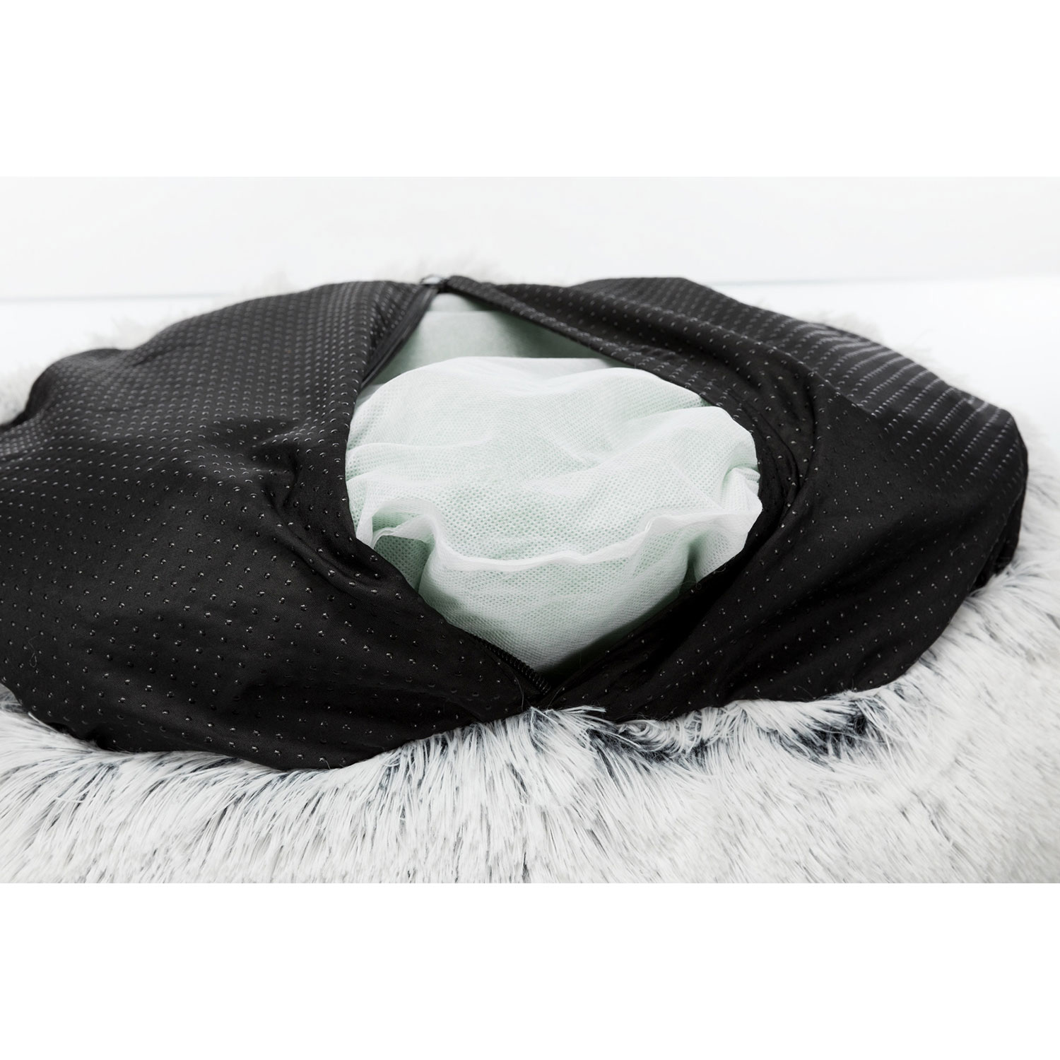 Cama Harvey, ø 50 cm, blanco-negro