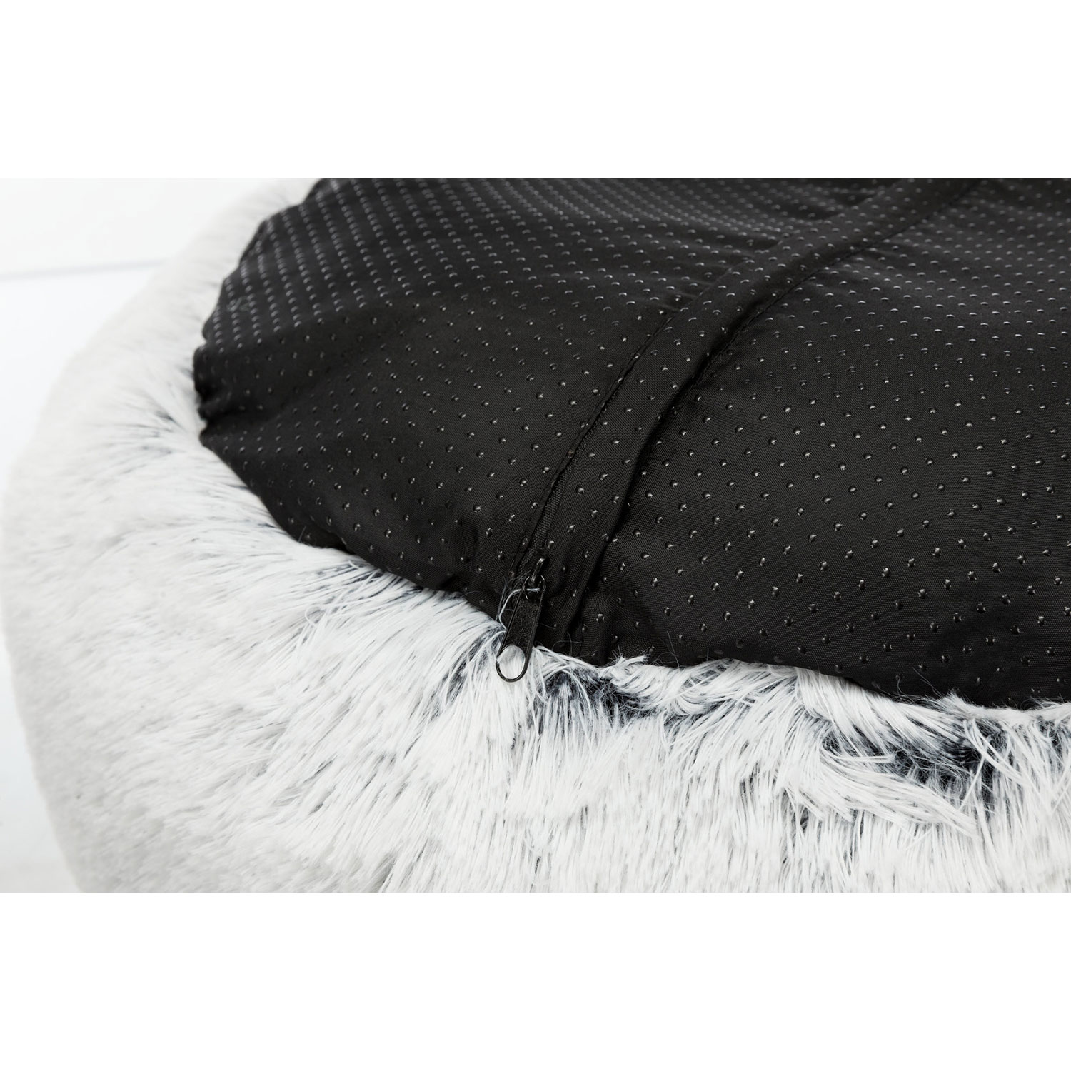 Cama Harvey, ø 50 cm, blanco-negro