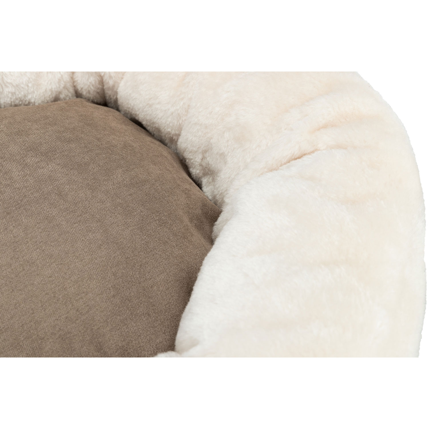Cama Marcy, ø 50 cm, marrón claro/crema