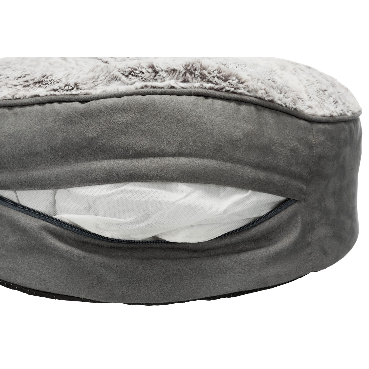 Cojín Bolle, ø 60 cm, gris/gris claro