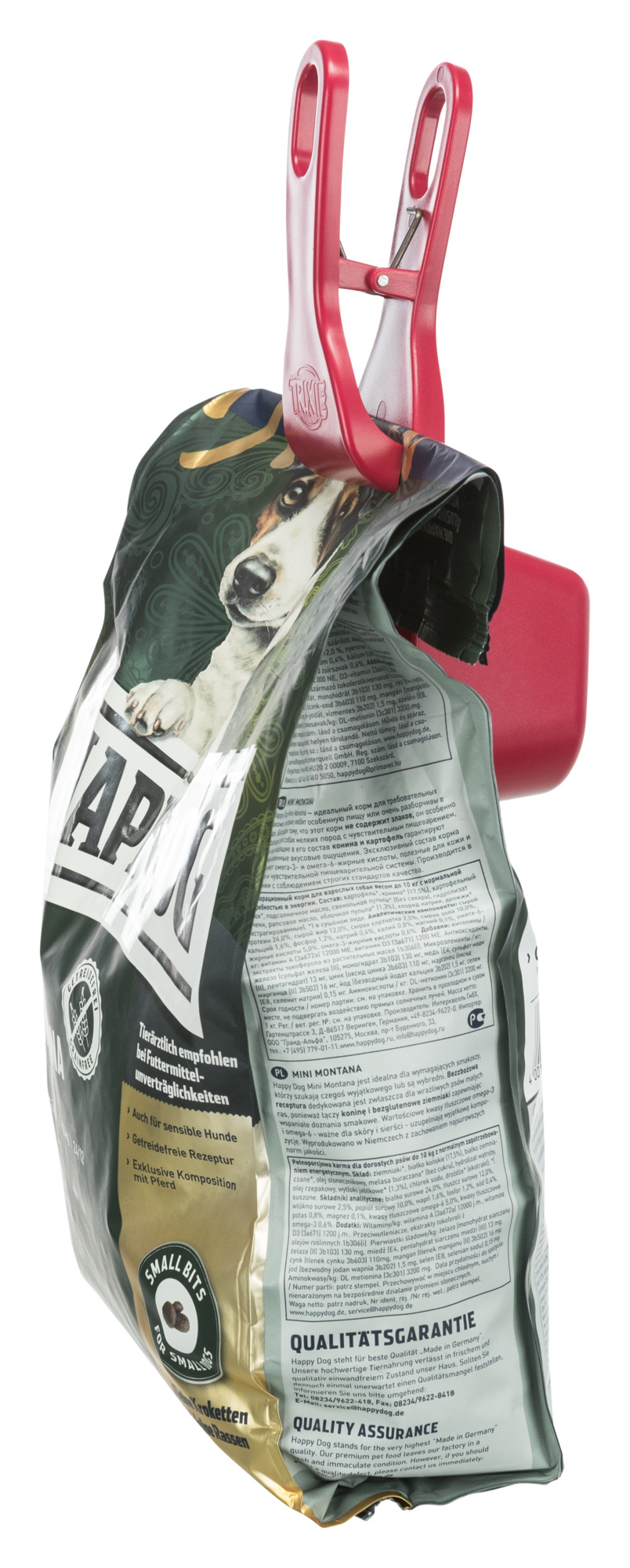 Pala para comida con clip de cierre, 250 ml