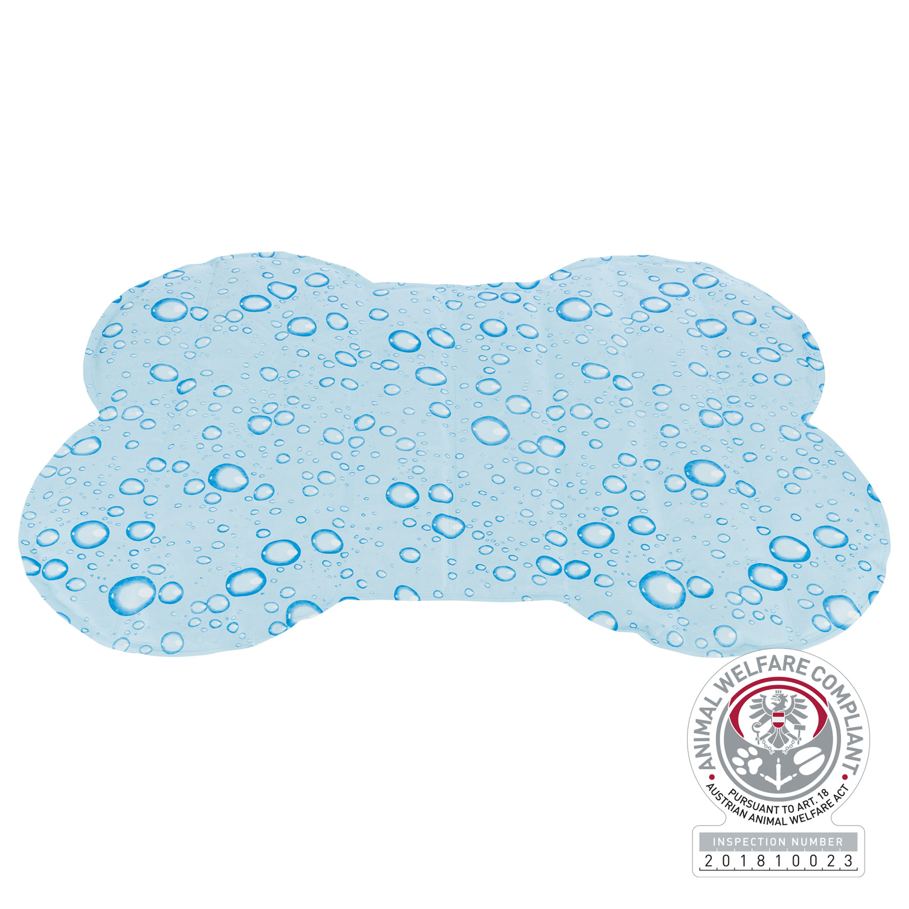 Alfombrilla refrescante forma de hueso, M: 60 × 45 cm, Azul Claro