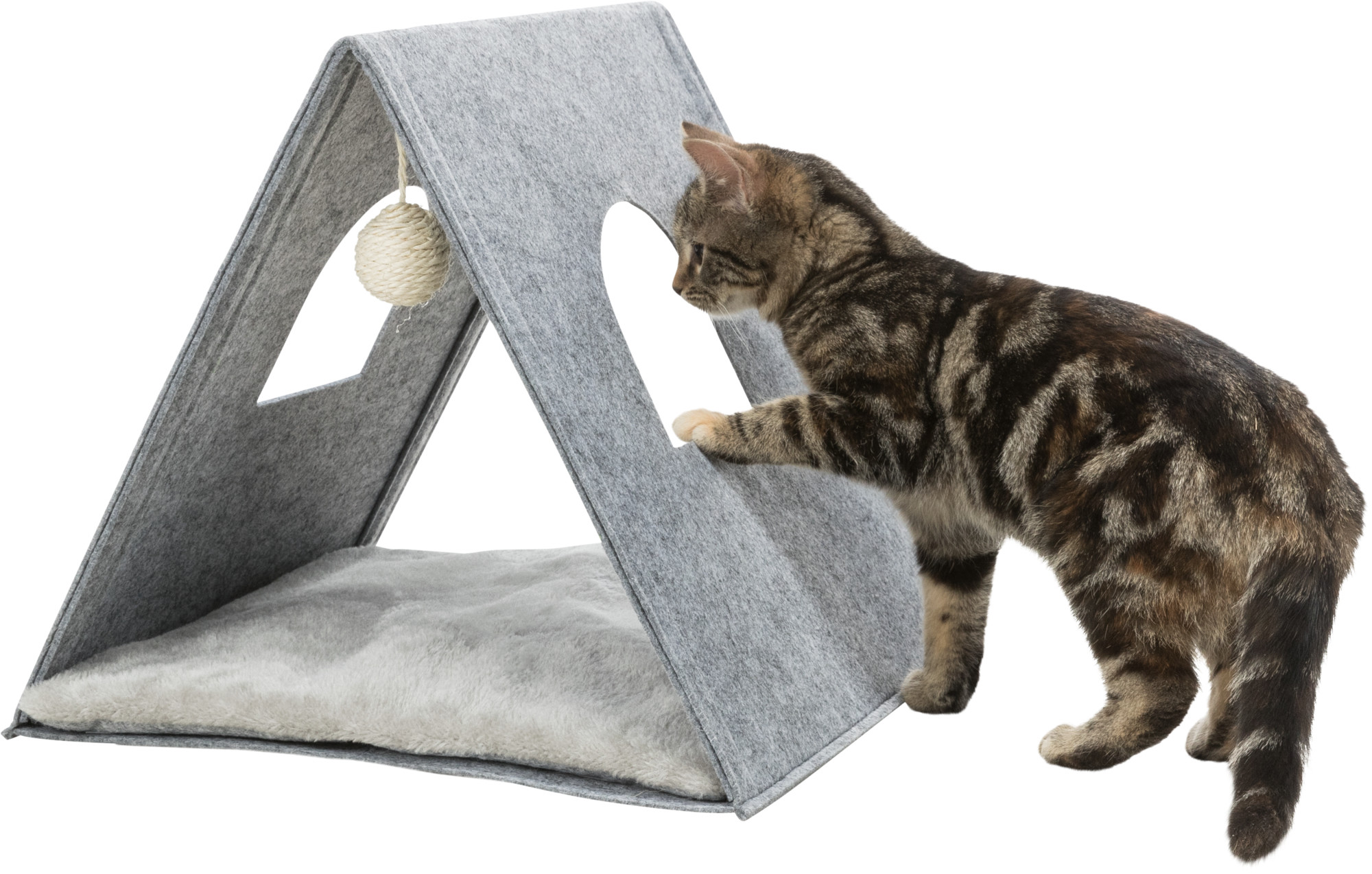 Cueva suave JUNIOR, fieltro, plegable, 38 × 34 × 38 cm, Gris Claro