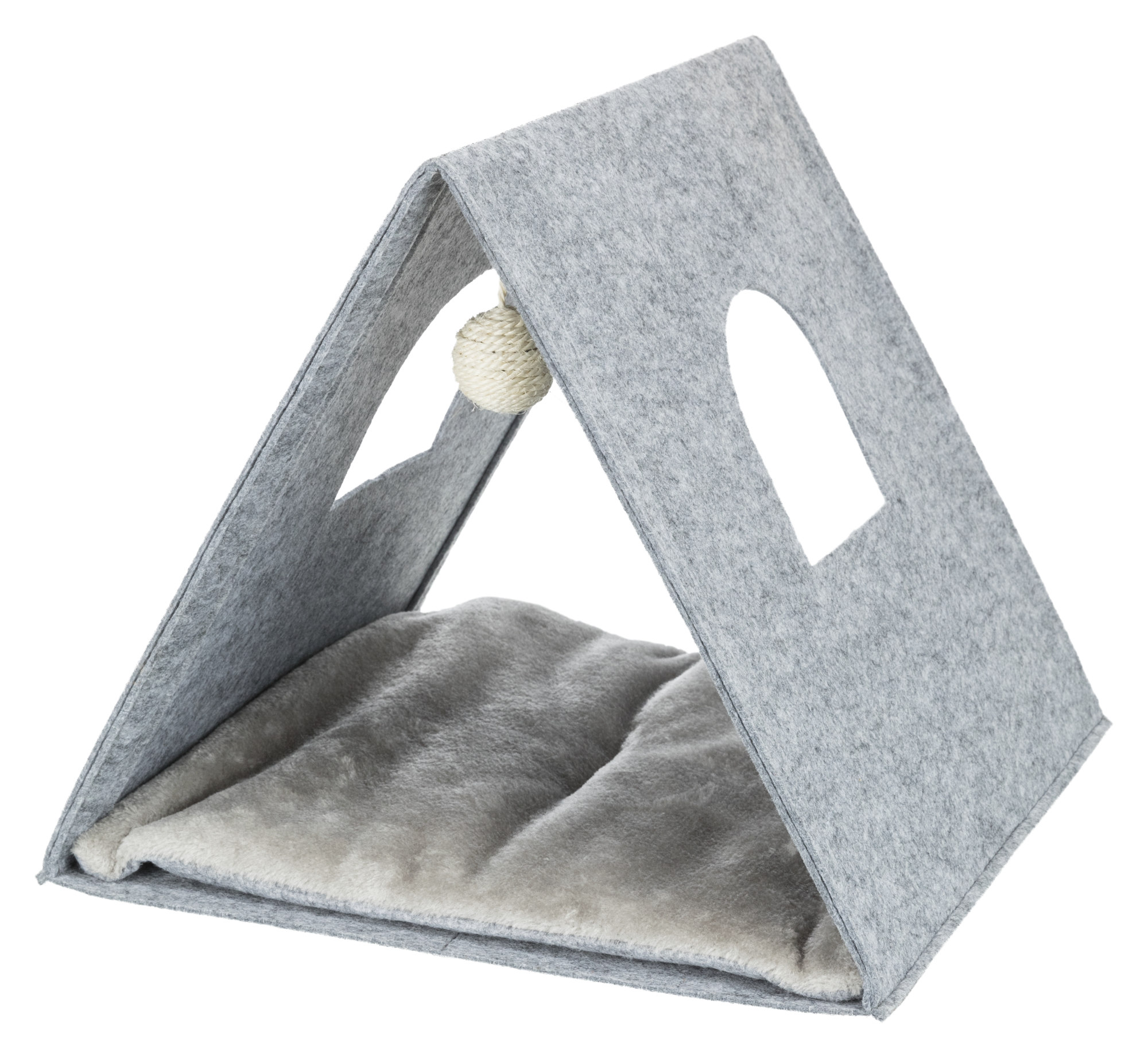 Cueva suave JUNIOR, fieltro, plegable, 38 × 34 × 38 cm, Gris Claro