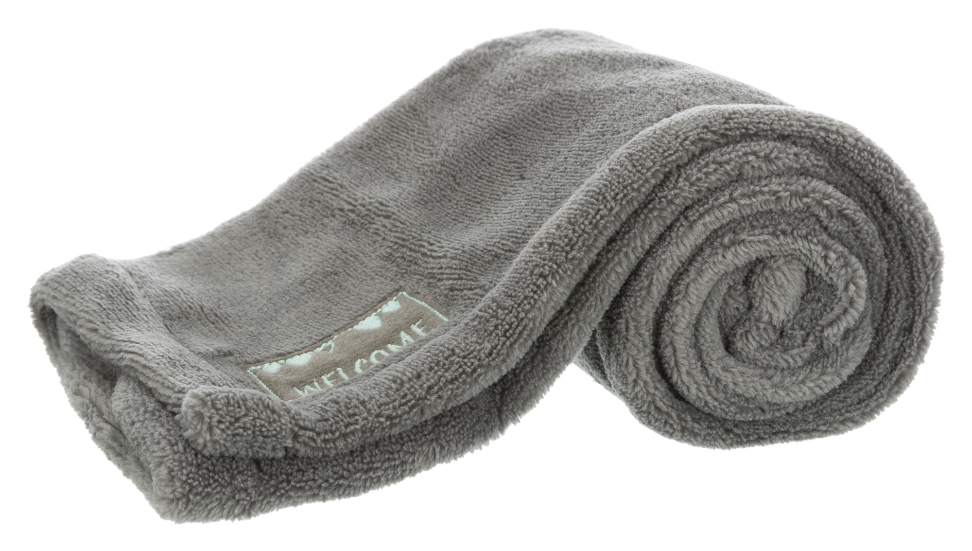 Set JUNIOR de manta/oso, felpa,  75 × 50 cm, Gris/Menta