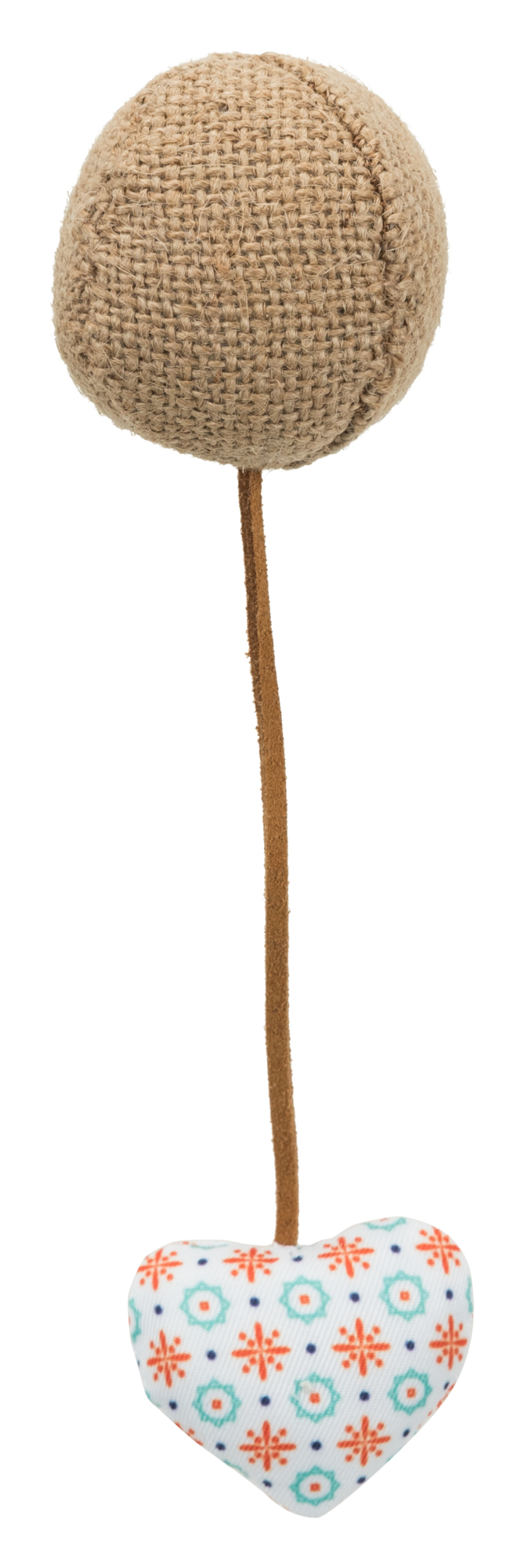 Pelota con corazón, yute/tela, ø 4.5 × 18 cm