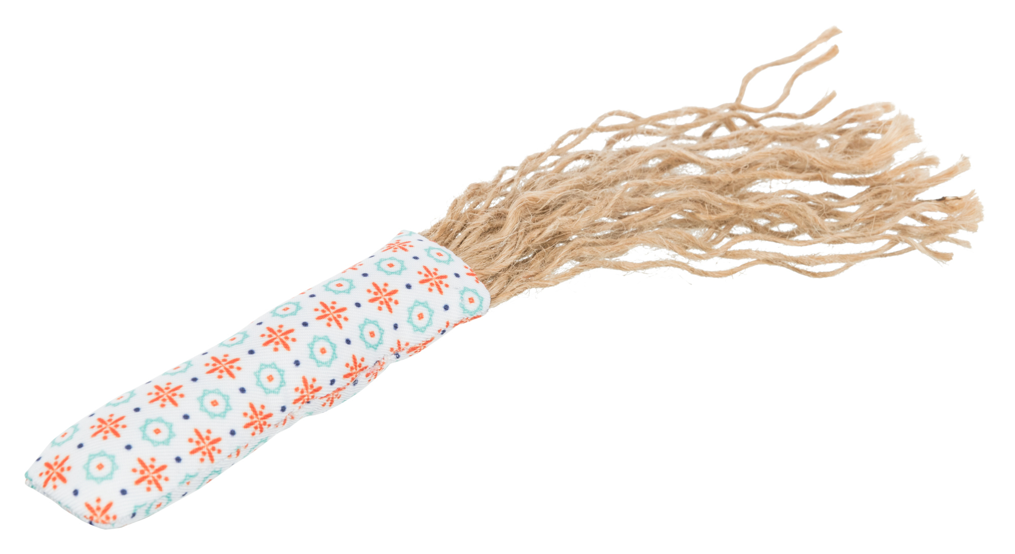 Rulo con borlas, tela/yute, 20 cm