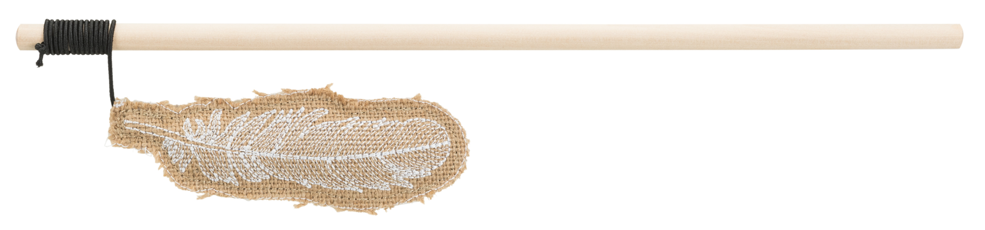 Varita juego con pluma, yute, 35 cm