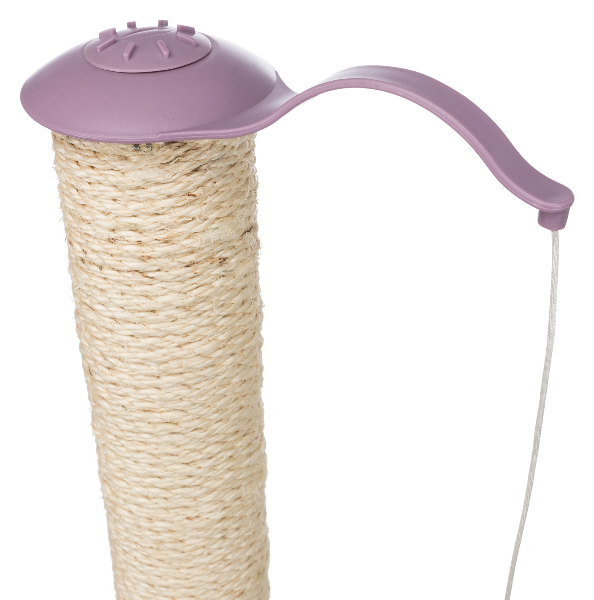 Huella rascadora con poste JUNIOR, 40 × 50 × 38 cm, Lila Claro/natural