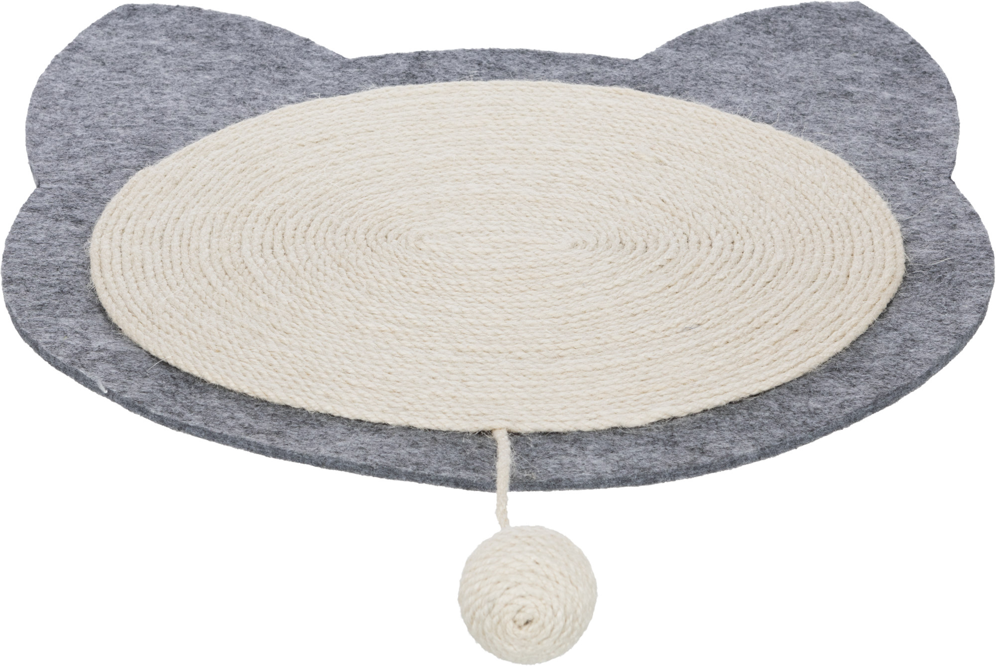 Alfombrilla rascadora gatos JUNIOR, fieltro, 40 × 35 cm, natural/Gris