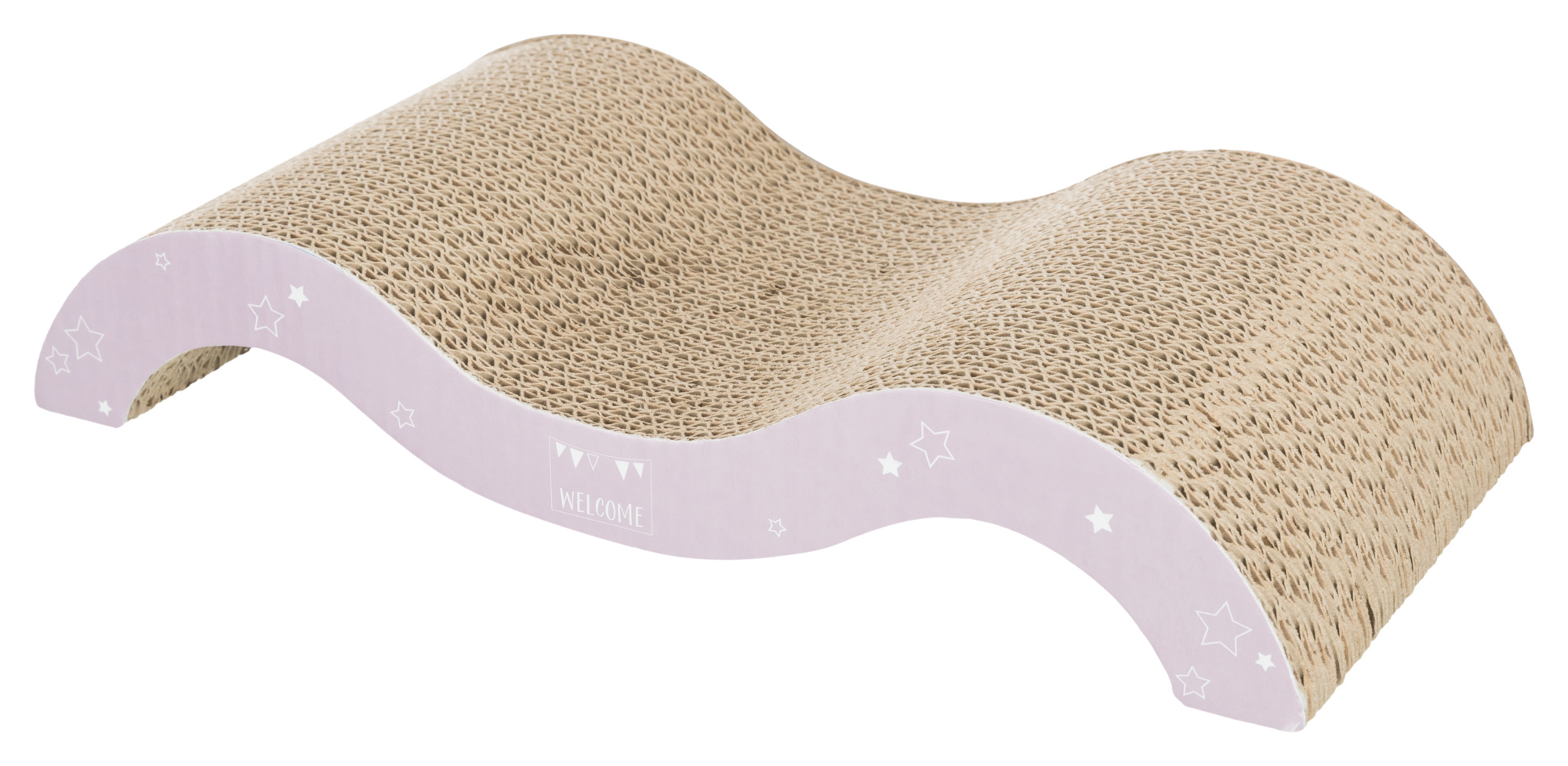 Onda rascadora JUNIOR, 38 × 7 × 18 cm, Lila Claro/Menta