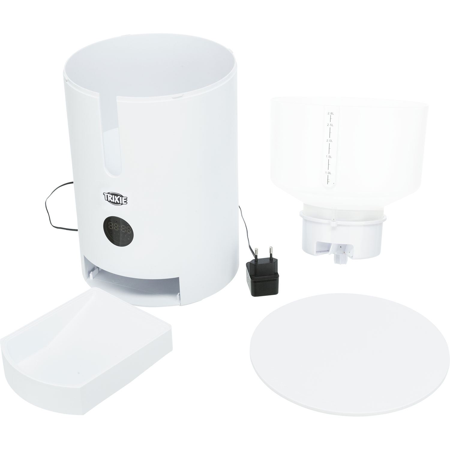 Comedero automático TX9, 2.8 l/22 × 28 × 22 cm, Blanco