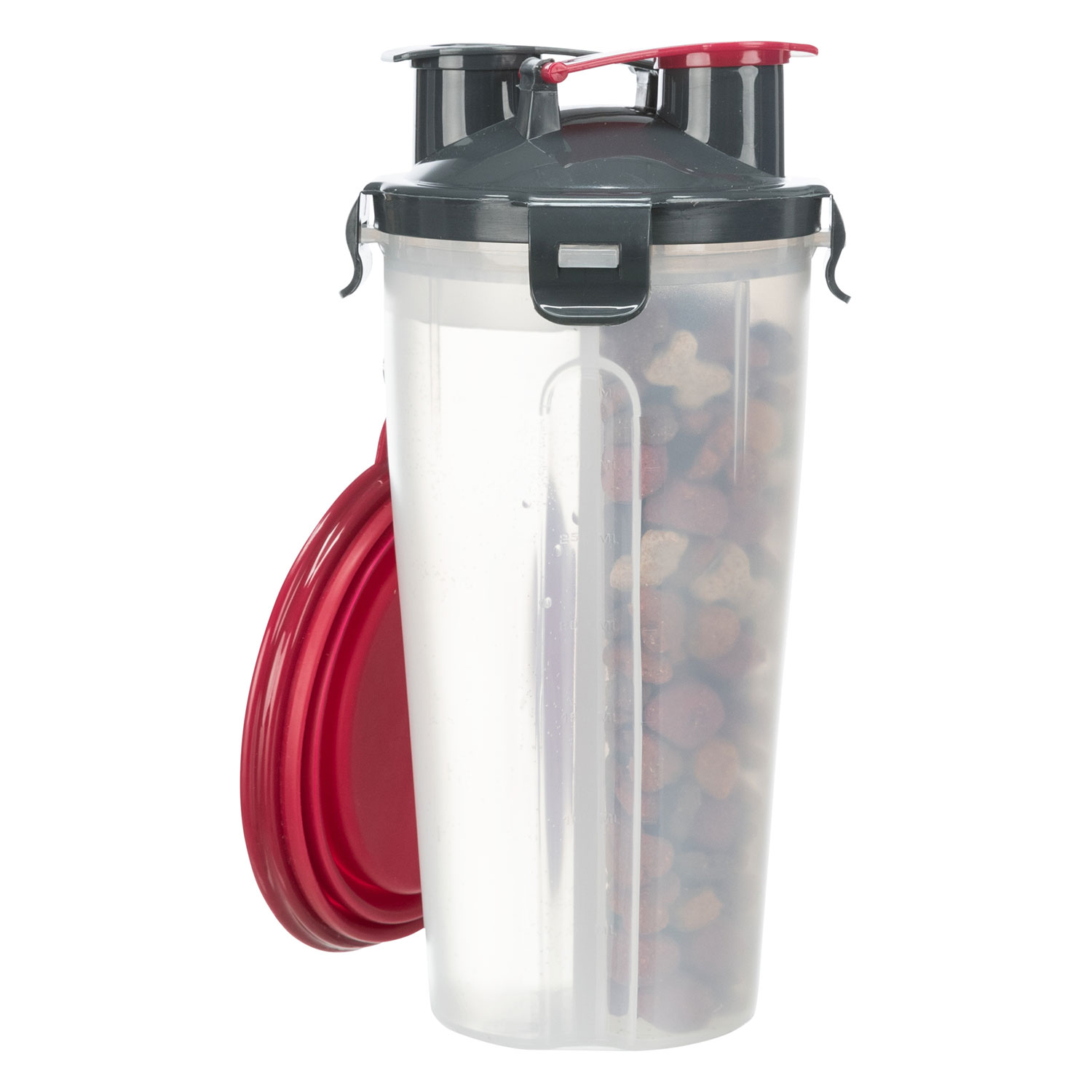 Recipiente comida y agua, Plástico, 2 × 0.35 l/ø11 × 23 cm