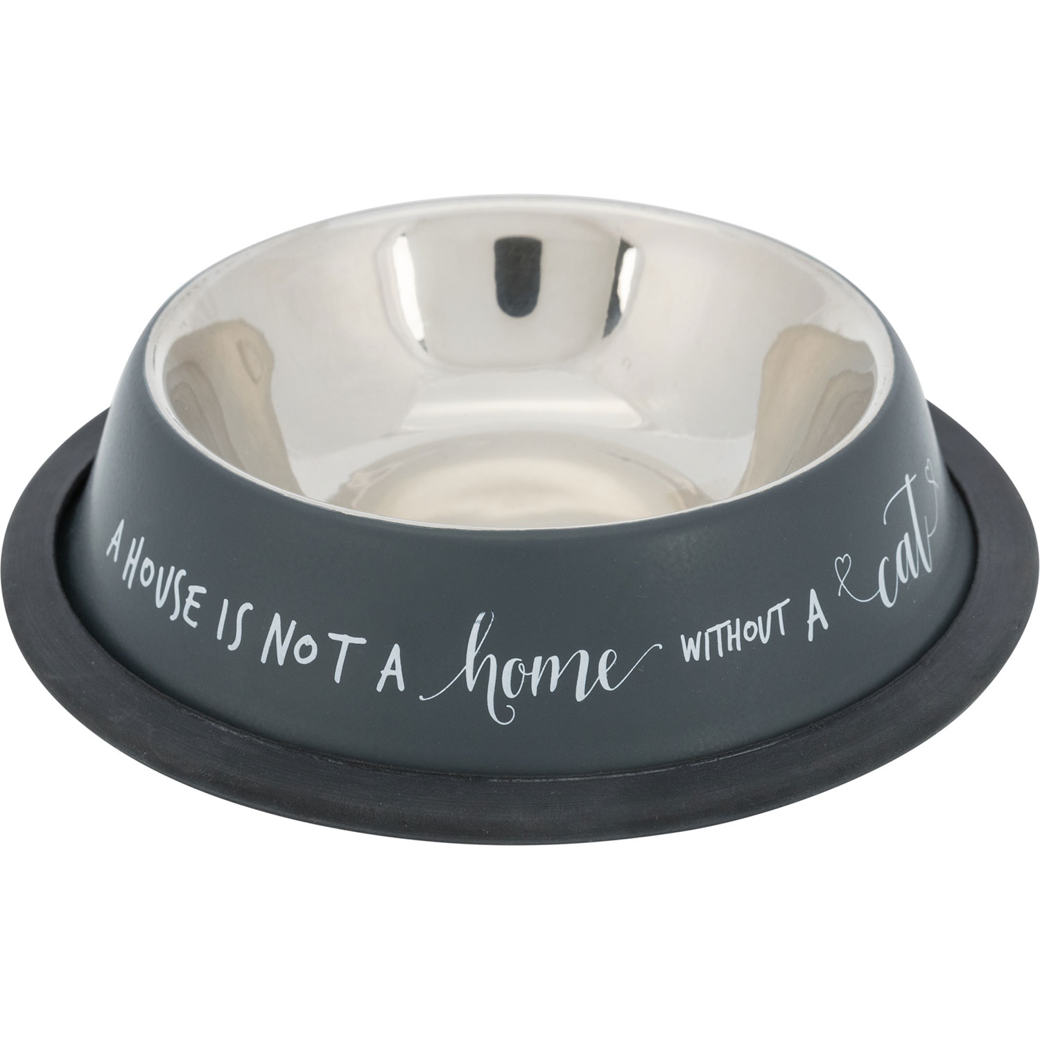 Comedero, Acero Inoxidable/anillo base de caucho, 0.2 l/ø 15 cm, Gris