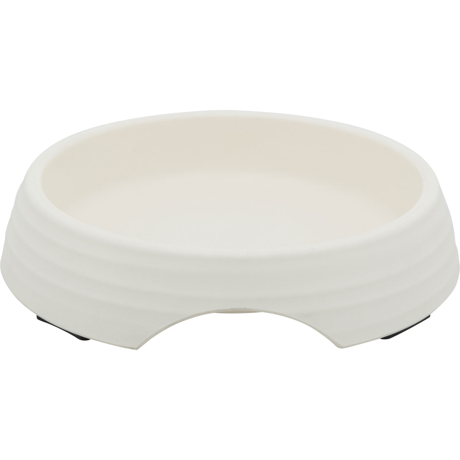 Comedero, Melamina/Acero Inoxidable, 0.2 l/ø 14 cm, Blanco