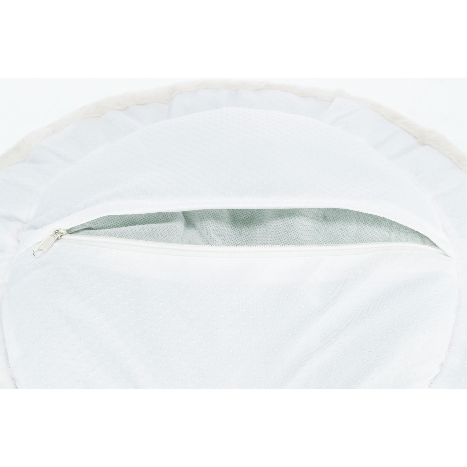 Cama Nelli, redonda, ø 50 cm, Blanco-Taupe