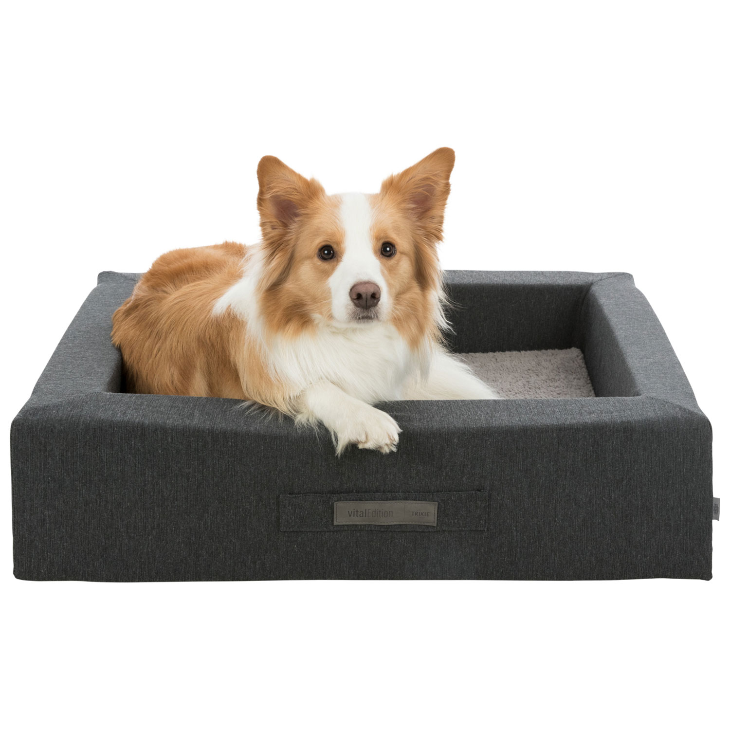 Cama Vital Bendson, cuadrado, 80 × 65 cm, Gris Oscuro/Gris Claro