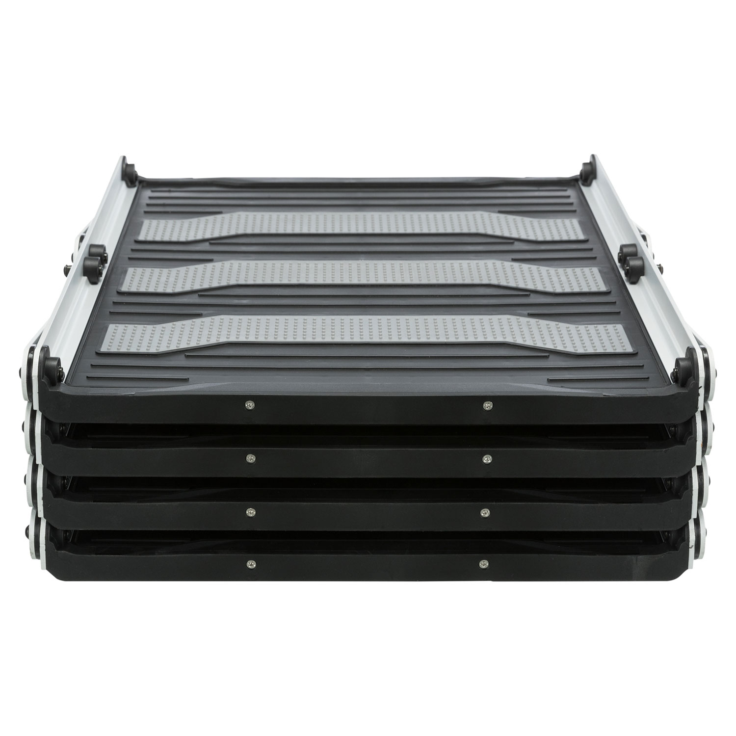 Escalera plegable 4 pasos, Aluminio/Plástico/TPR, 37 cm x hasta 70 cm x hasta 160 cm