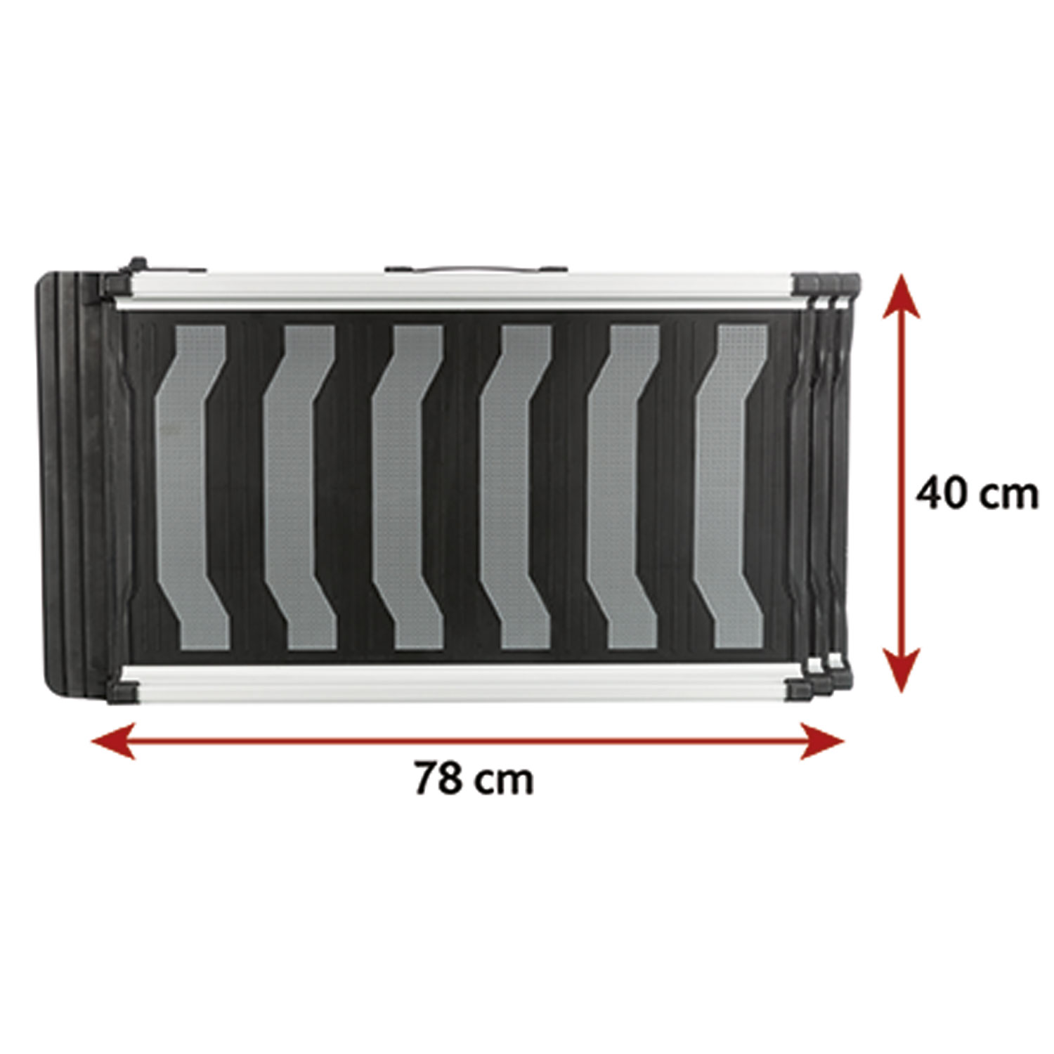 Rampa, Telescópica 3 pasos, 40 × 78–175 cm, 6.8 kg, Negro/Gris