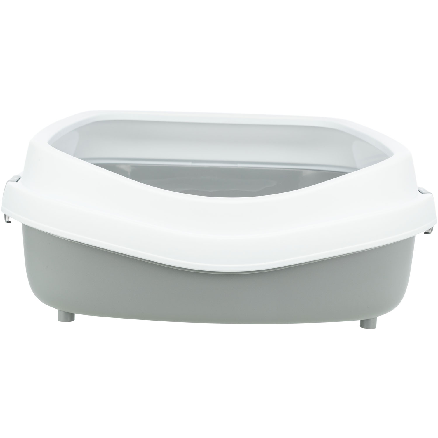 Bandeja Higiénica para gato Primo XXL con borde, 56 × 25 × 71 cm, Gris/Blanco