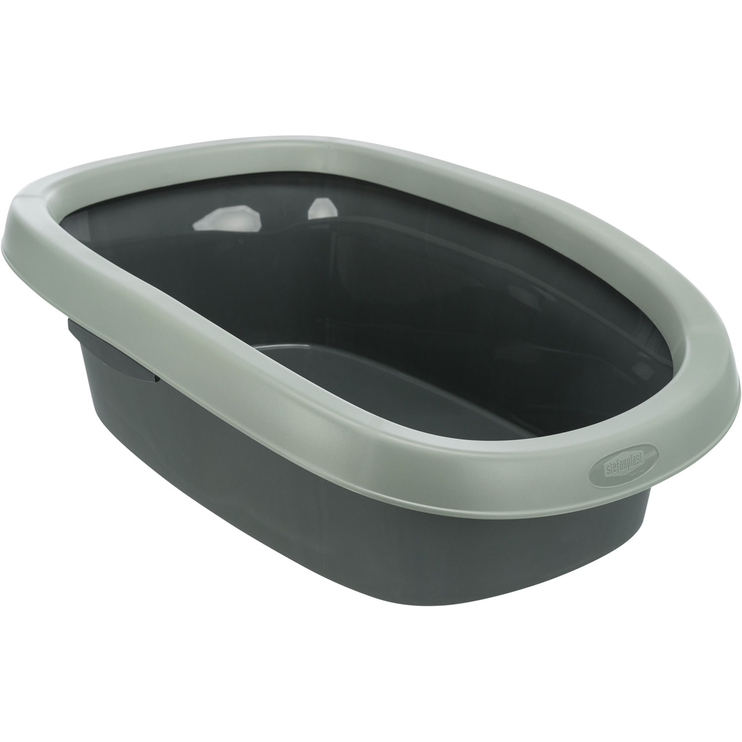 Bandeja Higiénica Be Eco Carlo, con borde, 31 × 14 × 43 cm, Antracita/Gris-Verde