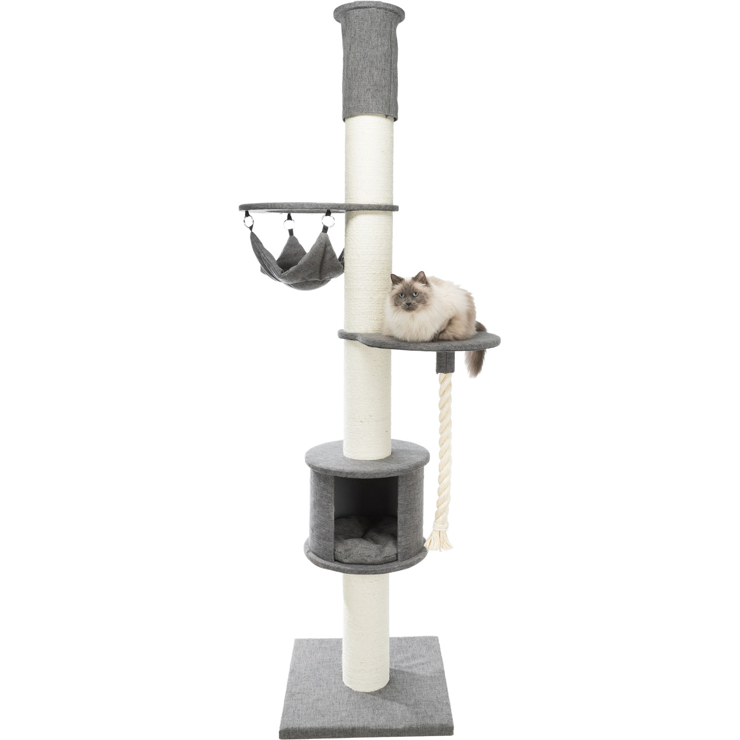 Poste Rascador Fidele XXL, del suelo al techo, 220–250 cm, Gris