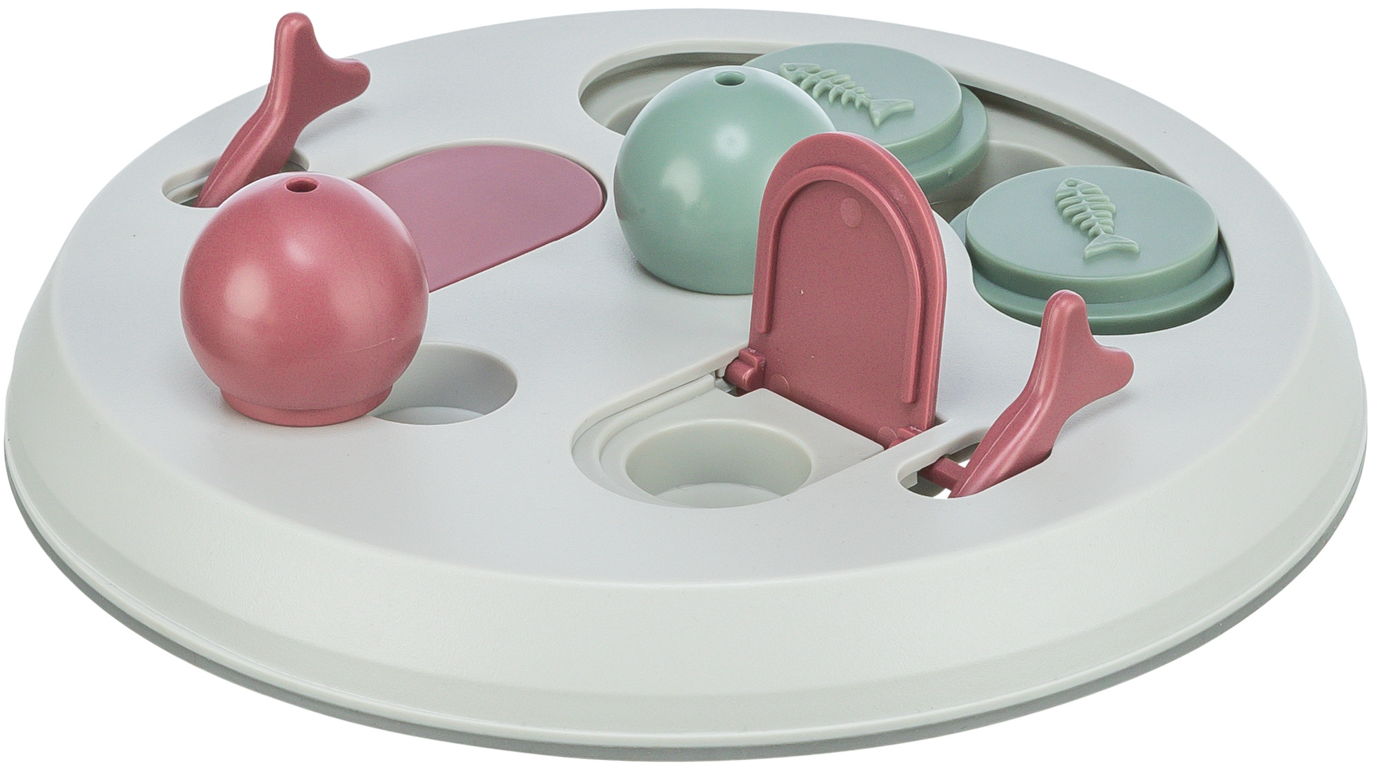 Cat Activity Flip Board juego estrategia, ø 23 cm, Cereza/Rosa/Gris Claro