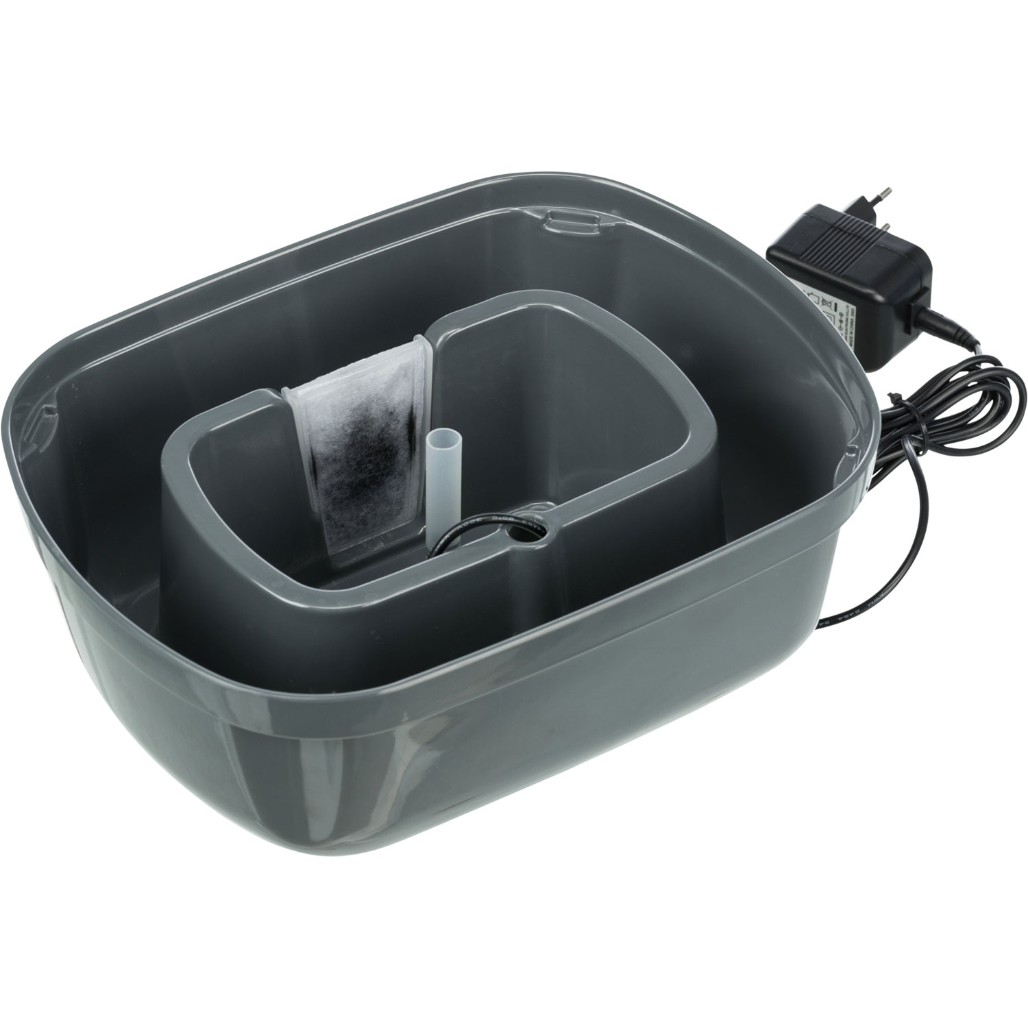 Fuente Polygon, melamina, 2.5 l/28 × 11 × 22 cm, Gris/Blanco