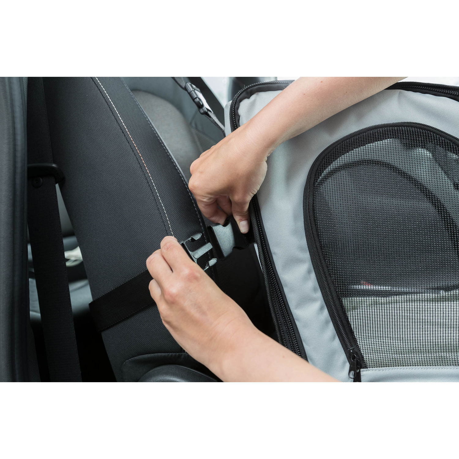 Asiento para Coche, 44 × 37 × 40 cm, Gris/Negro