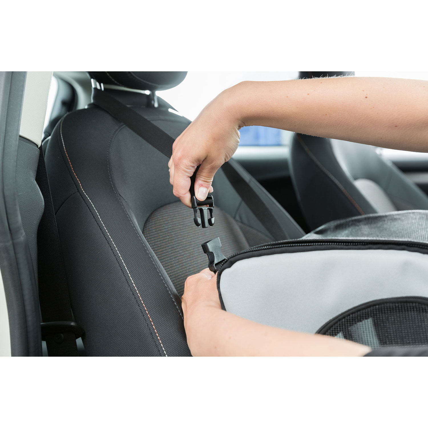 Asiento para Coche, 44 × 37 × 40 cm, Gris/Negro