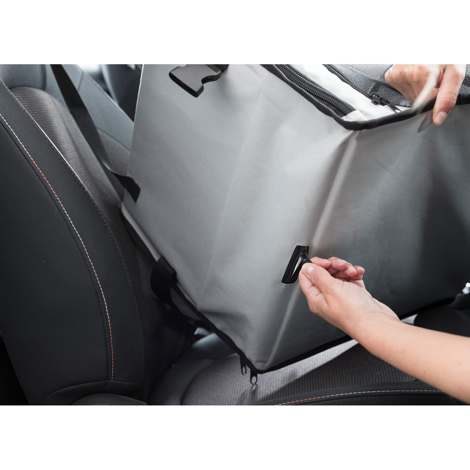 Asiento para Coche, 44 × 37 × 40 cm, Gris/Negro