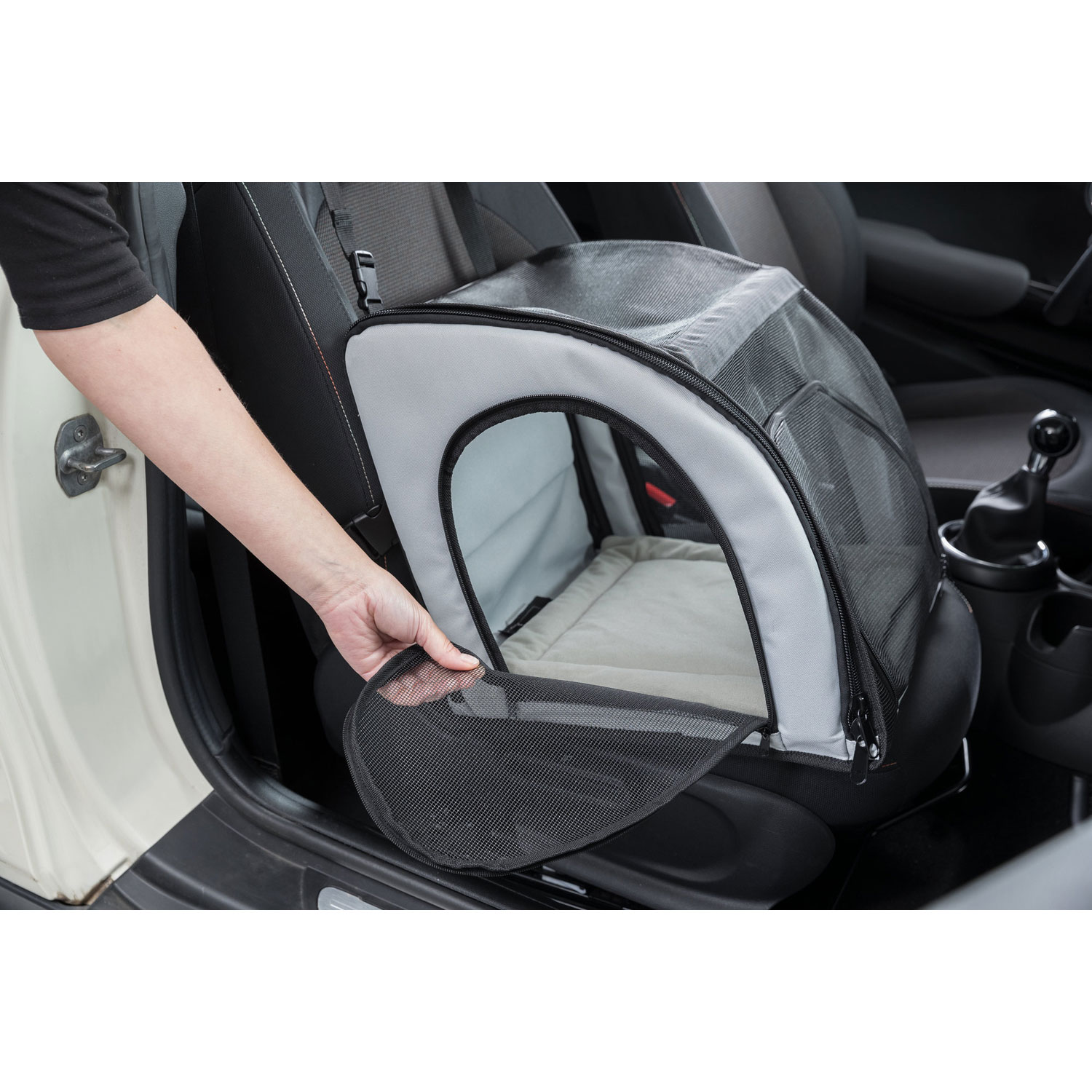Asiento para Coche, 44 × 37 × 40 cm, Gris/Negro