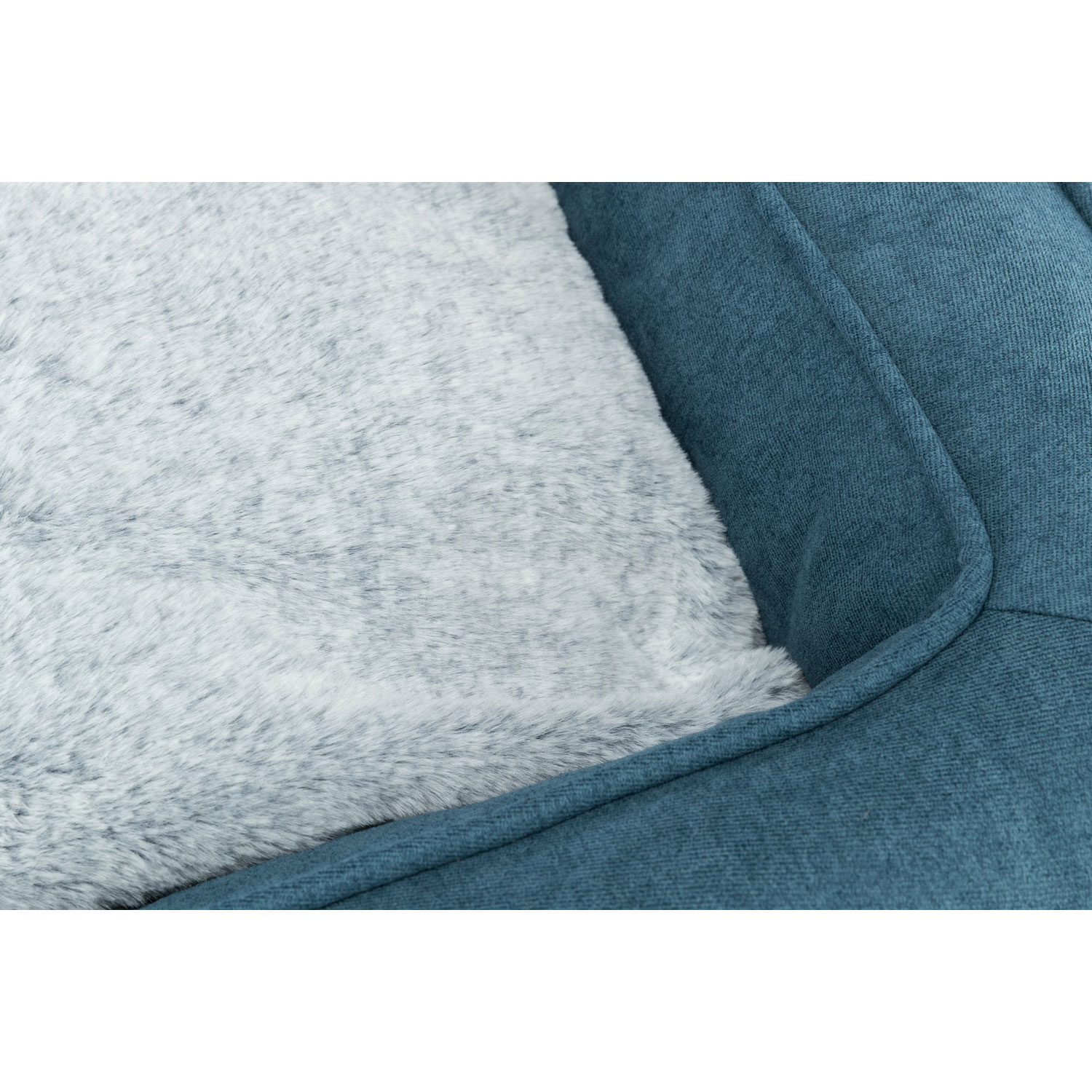 Vital Cama Tonio, cuadrado, 60 × 50 cm, Azul petróleo/Blanco-Gris