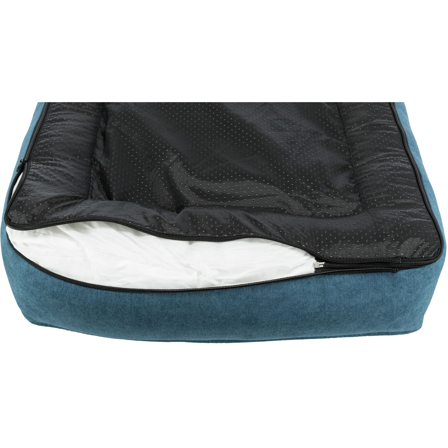 Vital Cama Tonio, cuadrado, 60 × 50 cm, Azul petróleo/Blanco-Gris