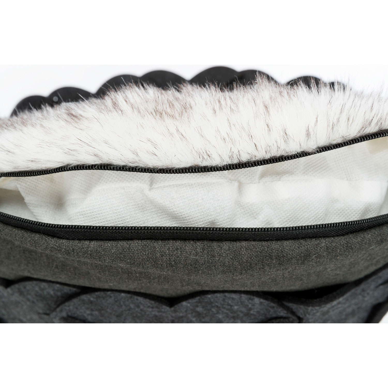 Cama Elli, redonda, fieltro, ø 50 cm, Antracita