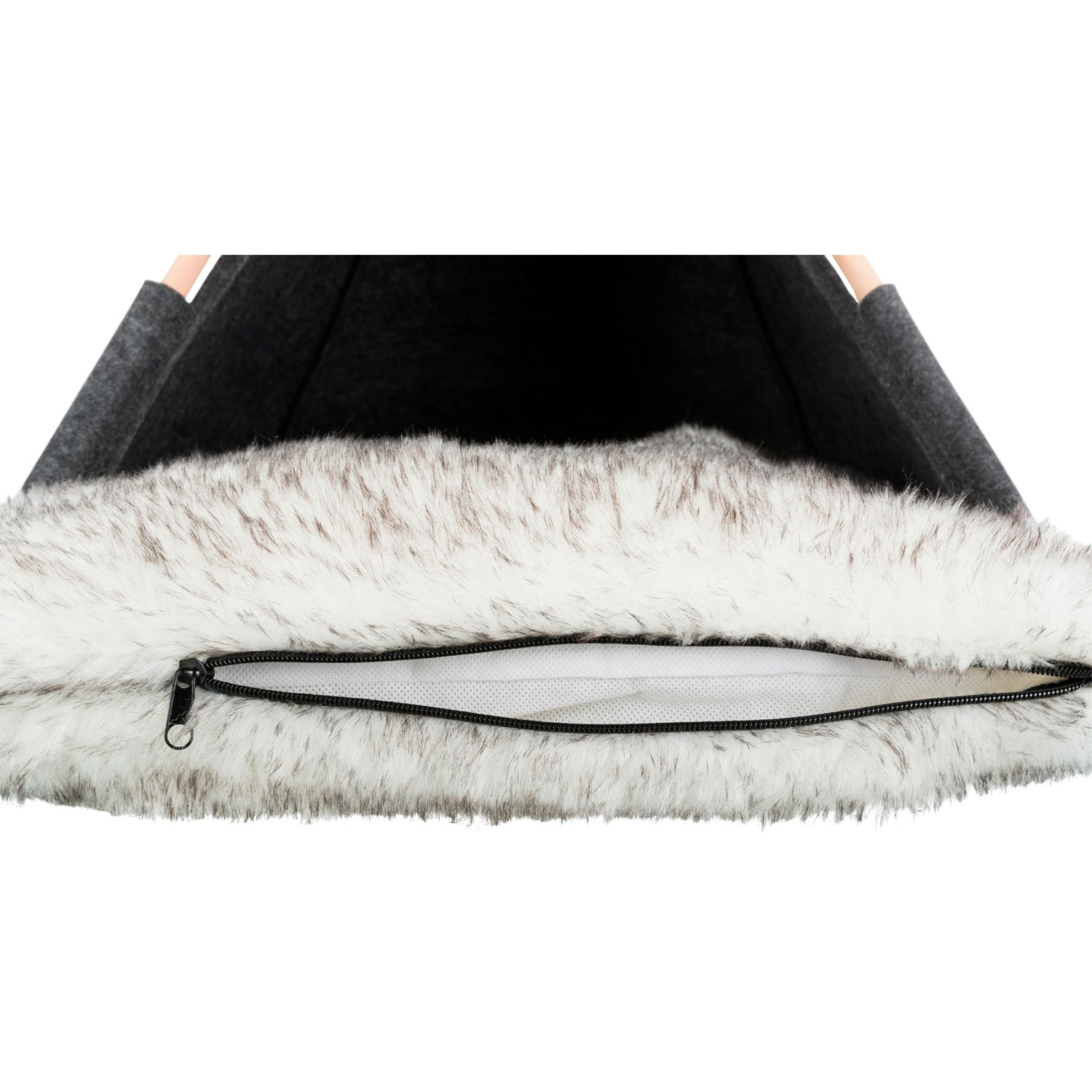 Cueva Tipi, fieltro, 55 × 65 × 55 cm, Antracita