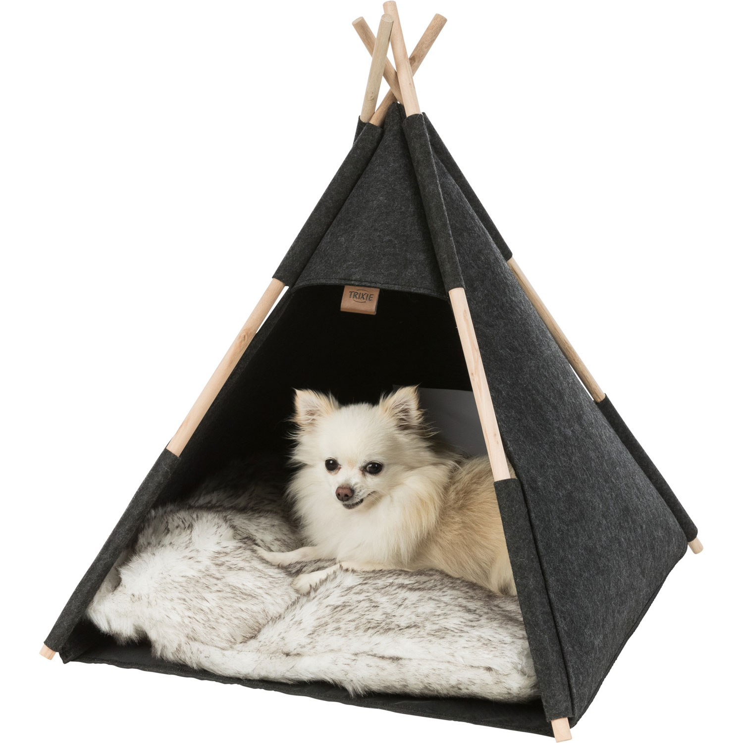Cueva Tipi, fieltro, 55 × 65 × 55 cm, Antracita