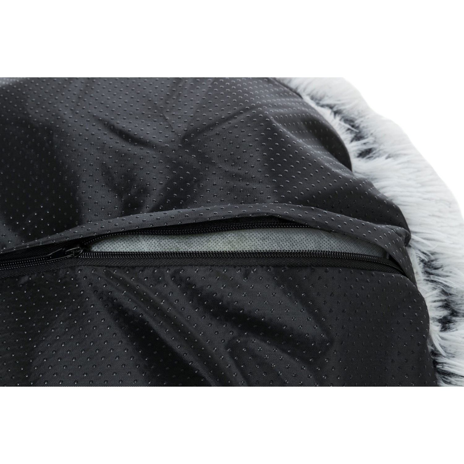Cama Harvey, redonda, ø 70 cm, Blanca-Negra