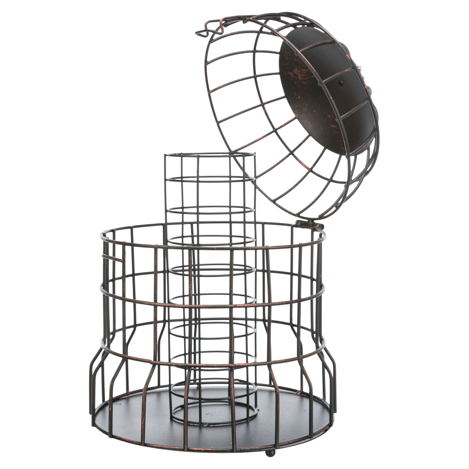 Soporte para bolas de grasa, metal, ø 20 × 25 cm, Negro/Bronce