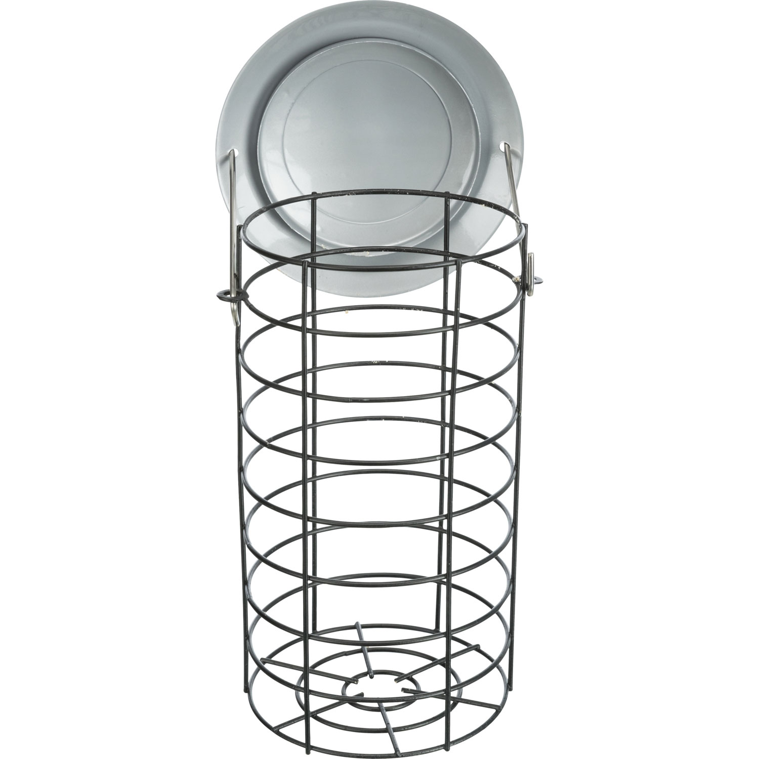 Soporte gigante para bolas de grasa con techo, 2 bolas grandes, metal, ø 11 × 20 cm, Negro