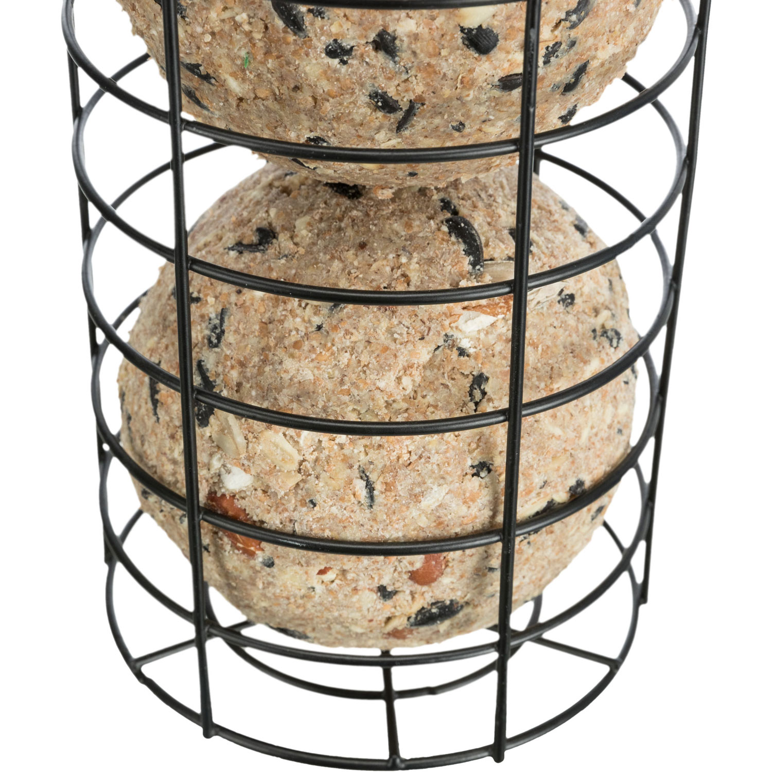 Soporte gigante para bolas de grasa con techo, 2 bolas grandes, metal, ø 11 × 20 cm, Negro