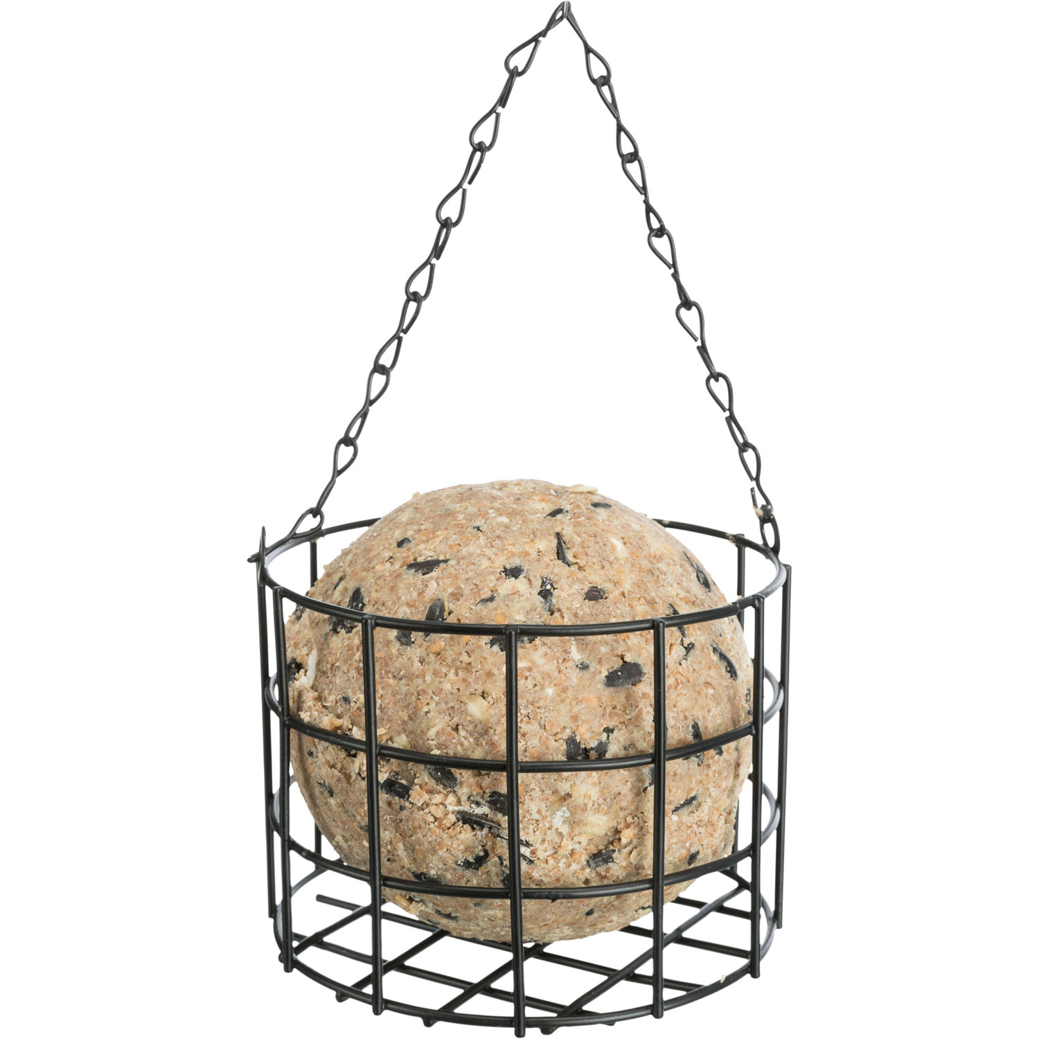 Soporte gigante para bolas de grasa, 1 bola grande, metal, ø 11 × 8 cm, Negro