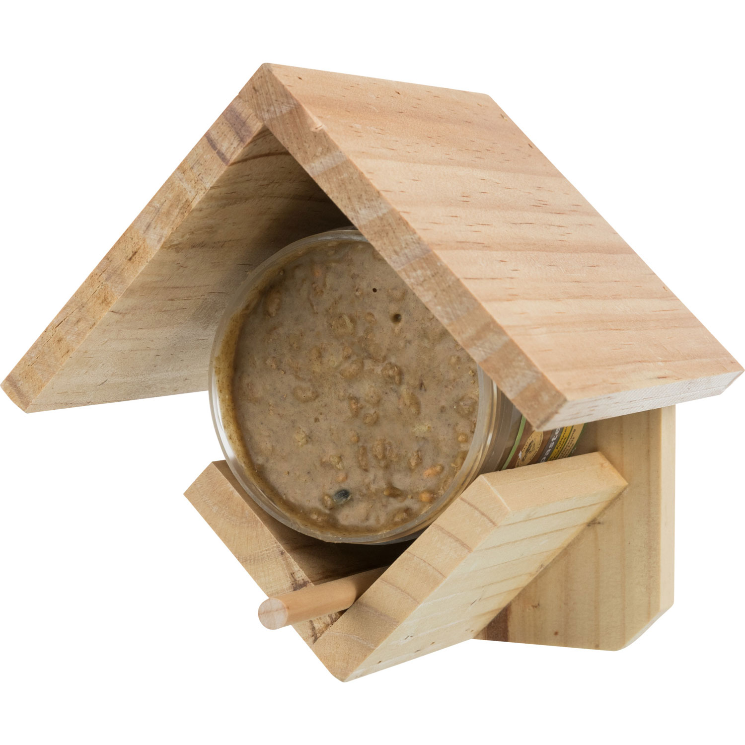 Soporte de mantequilla de maní, pino, 15 × 15 × 13 cm