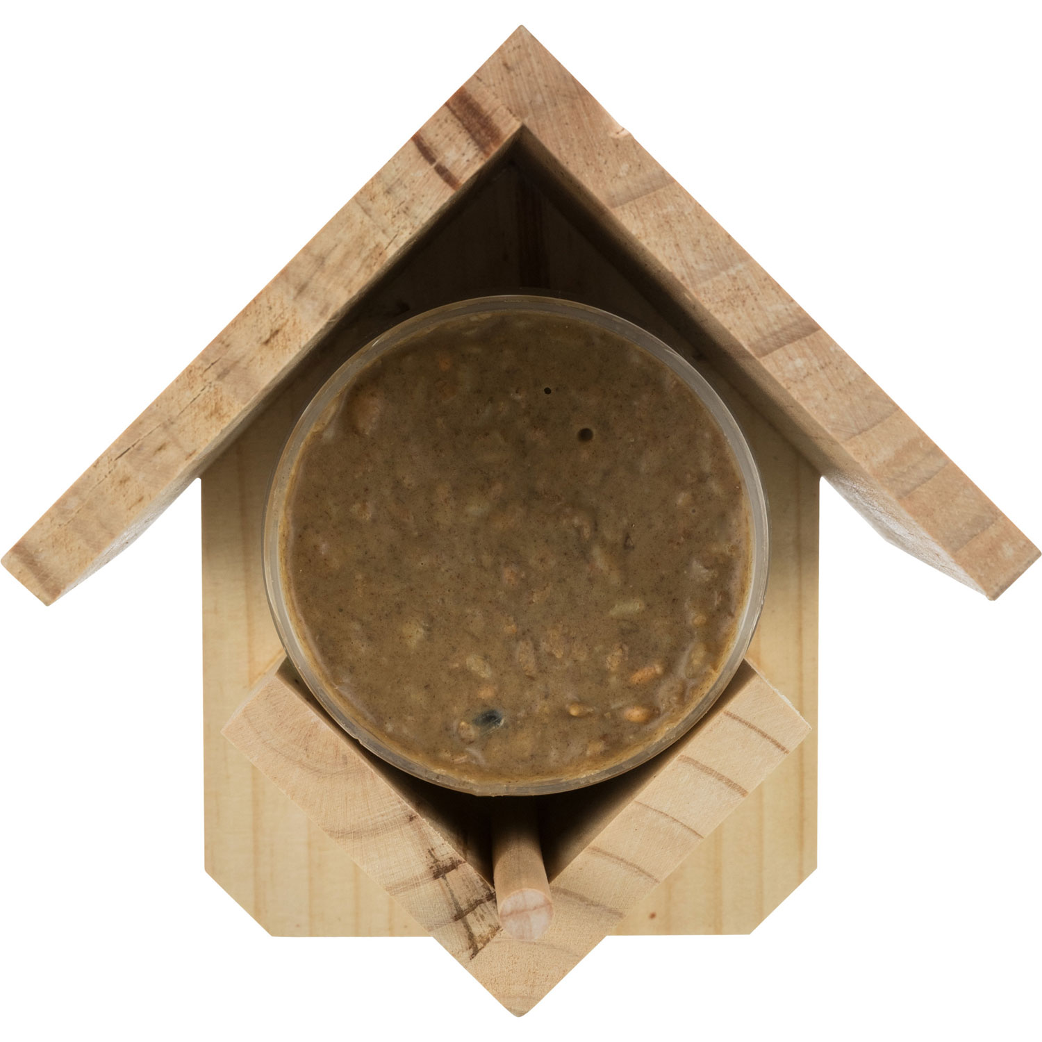 Soporte de mantequilla de maní, pino, 15 × 15 × 13 cm