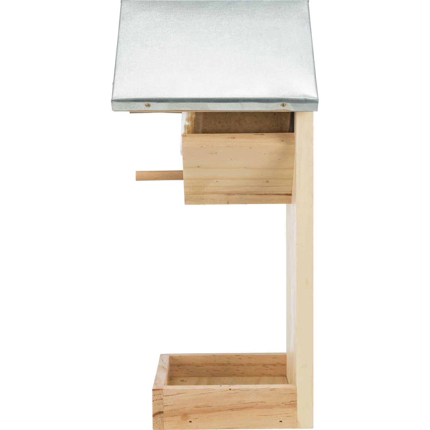 Soporte de mantequilla de maní con plato de aliMentación, pino, 15 × 31 × 14 cm