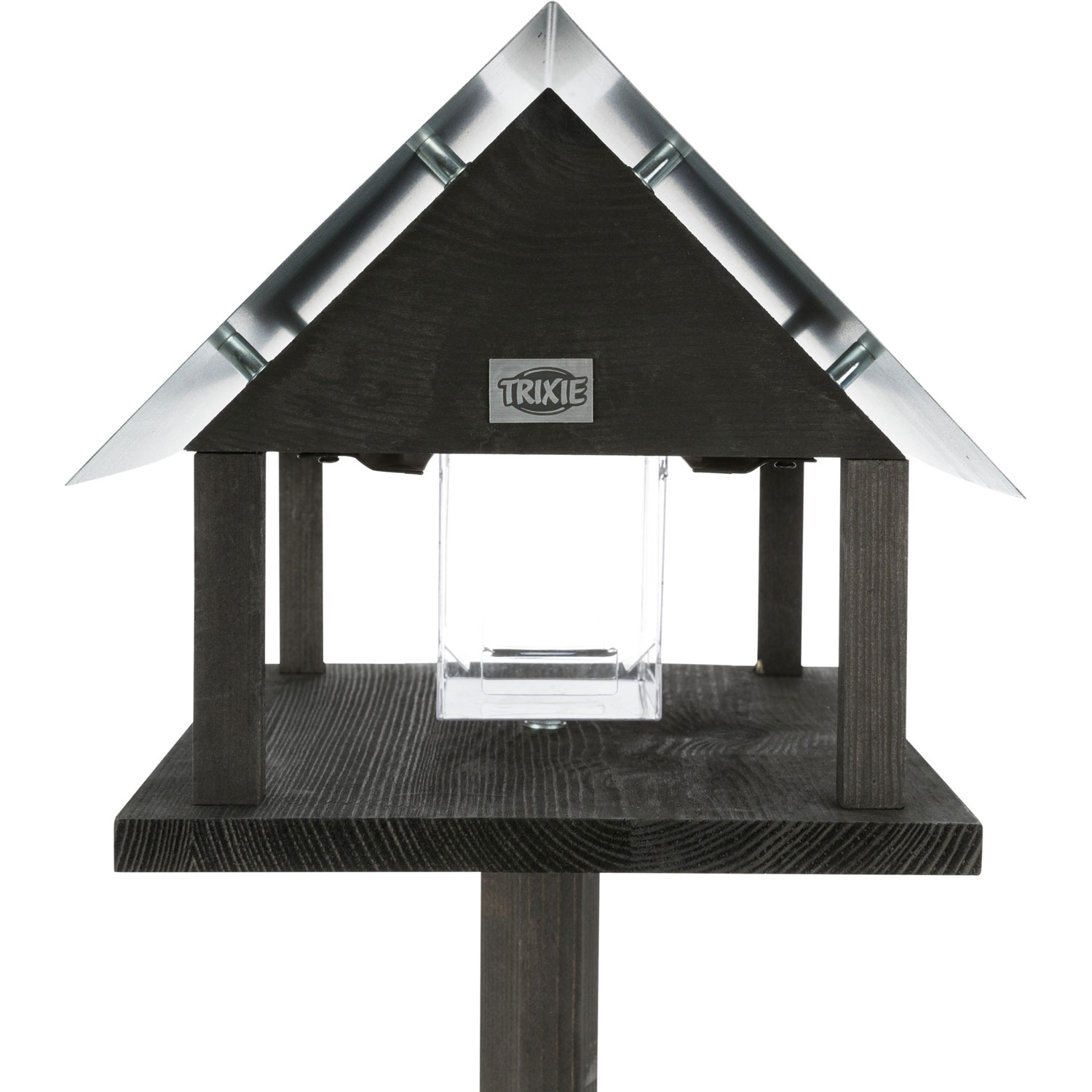 natura Comedero Pájaros, madera de abeto, 29 × 27 × 38 cm/1.24 m, Negro