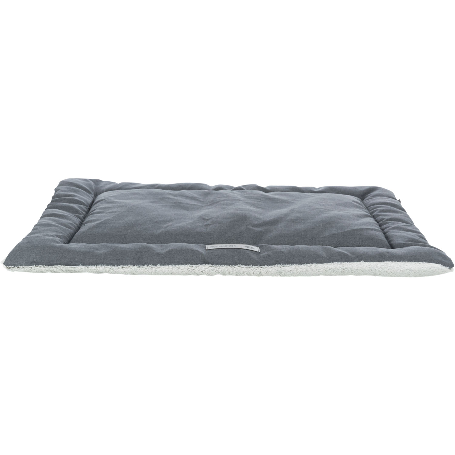 Colchoneta Farello, felpa/tejido madera, 60 × 50 cm, Blanco-Gris/Gris
